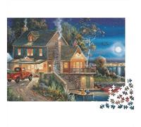 Country House Night Scene 1000 Piece Jigsaw Puzzle for Adults 38x26cm/1000pcs