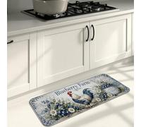 Country Kitchen Blueberry Farm Kitchen Mats for Floor, Vintage Floral Soft Mats, Spring Cushioned Comfort Washable Decor Rugs for Sinks Laundryroom Bathroom 16x47 Inch