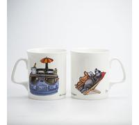 Country Kitchen Bone China Mug. Mrs A was Keeping Cool by Bryn Parry