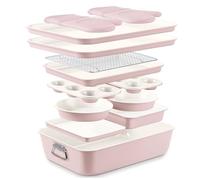 Country Kitchen Nonstick Stackable Bakeware Set - Deluxe Heavy Duty, Durable, Easy Release Baking Set, Pink, 13 Pcs with Handles