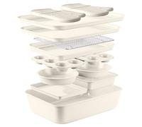 Country Kitchen Nonstick Stackable Bakeware Set - Durable, Easy Release Baking Set, Cream, 13 Pcs
