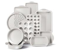 Country Kitchen Nonstick Stackable Bakeware Set - Heavy Duty, Durable, Easy Release Baking Set, Cream, 10 Pcs