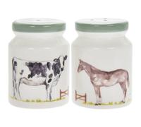 Country Life Farm Design Fine China Salt & Pepper Condiment Seasoning Shaker Set