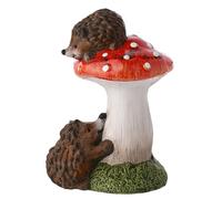 Widdop and Co - Country Living - Brown 2 Hedgehogs On A Toadstool Figurine Sculpture Standing Ornament. Home Décor Decorative Accessories for Nature & Animal Lovers - H: 15cm x W: 8cm.