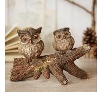 Country Living Autumn Harvest 2 Owls On A Branch in Light Brown Country Living Light Brown