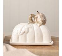 Country Living Autumn Harvest Hedgehog Butter Dish in White Country Living White