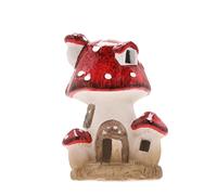Country Living Autumn Harvest Multi Toadstool Cottage with LED Light in Red Country Living Red