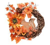 Country Living Autumn Harvest Natural Handmade Autumn Wreath With A Squirrel in Orange Country Living Orange
