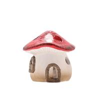 Country Living Autumn Harvest Toadstool Cottage with LED Light in Red Country Living Red