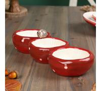 Country Living Autumn Harvest Toadstool & Hedgehog Triple Dish Serving Tray Country Living Multicolor