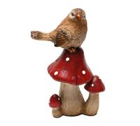 Country Living Bird Standing on Mushrooms Ornament Country Living Multi One Size