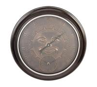 Country Living Bronze Effect Sun Home | Garden Wall Clock & Thermometer, One Size