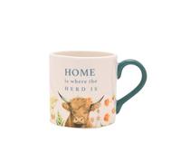 Country Living - Ceramic Glazed Mug - 'Home is Where The Herd is' - Countryside Inspired Gifting and Homeware - Cup for Kitchen, Dining, Home & Work - Tea & Coffee - 330ml
