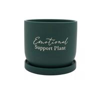 Widdop and Co Country Living Emotional Support Plant Pot Dark Green Planter with Saucer
