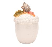 Country Living Ceramic Storage Jar - Hedgehog on an Acorn with Autumn Leaves, Woodland-Themed Kitchen & Home Décor, Decorative Trinket or Treat Jar, Nature-Inspired Gift