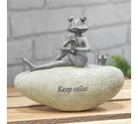 Country Living Frog on Stone ''Keep Calm''