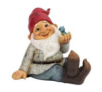 Country Living Garden Gnome with Bird on Hand, Wood, Multicolor, One Size