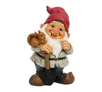 Country Living Garden Standing Gnome with Squirrel