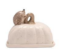 Country Living Hedgehog Butter Dish - Ceramic Breakfast Spread Keeper with Removable Lid, Woodland Animal Tableware, Nature-Inspired Kitchen Accessory