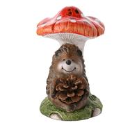 Country Living Hedgehog Holding A Pinecone On A Toadstool