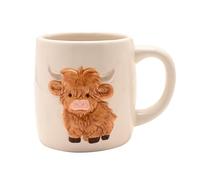 Country Living Highland Cow Ceramic Mug - Rustic Animal-Themed Tea, Coffee & Hot Chocolate Cup, Gift for Animal Lovers