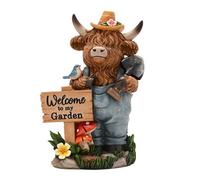 Country Living Highland Cows With Sign Welcome To My Garden
