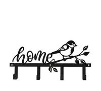 Country Living - Metal Garden Plaque with Hooks & Bird Silhouette - Home - Rustic Countryside Aesthetic Gifting & Homeware - for Yard, Lawn, Home Decor - H: 30 x W: 50cm.