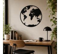 Country Living Metal Wall Art - World Map