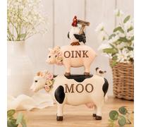 Country Living Resin Stacking Farm Animals in White Country Living White