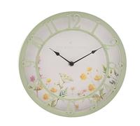 Country Living - Sage Floral Outdoor Clock - Indoor & Garden Homeware and Gifting - Spring / Countryside Theme Home Decor - Designed for Outside Use - Height: 25cm x Width: 25cm