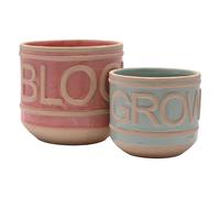 Country Living Set Of 2 Ceramic Planters Bloom & Grow