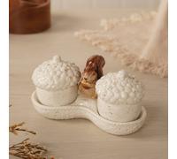 Country Living Squirrel Salt & Pepper Set in White Country Living White