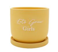 Country Living The Collection Ceramic Plant Pot - "Lets Grow Girls" in Yellow Country Living Yellow