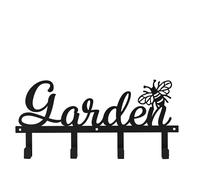Country Living The Collection Metal Garden Plaque with Hooks - "Garden" in Black Country Living Black