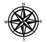 Country Living The Collection Metal Wall Art 40cms - Compass in Black Country Living Black