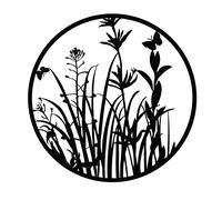 Country Living The Collection Metal Wall Art 60cm - Wild Flowers in Black Country Living Black