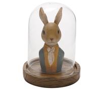 Country Living The Collection Suited Bunny In Glass Dome Resin Figurine Country Living Multicolor