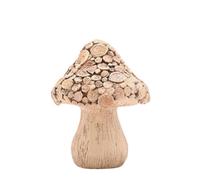 Country Living Wood Effect Mushroom Ornament 16.5Cm
