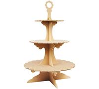 Country Love Crafts 3-Tier MDF Cupcake Stand, Brown, Unisex, Kids, Craft Enthusiasts, Families