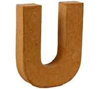 Country Love Crafts 4-inch/ 10cm 3D Letter U Papier Mache, Beige