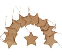 Country Love Crafts Star Hanging Tag Papier Mache, Pack of 12