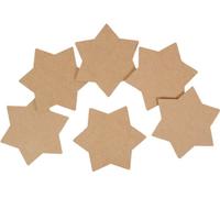 Country Love Crafts Star Shaped Coaster Wooden Craft Blanks, Light Brown