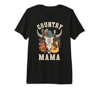 Country Mama Boho Western Music Cowboy Rodeo Mothers Day Premium T-Shirt