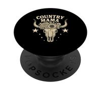 Country Mama Western Rustic Skull Sunflower Floral Boho PopSockets Adhesive PopGrip