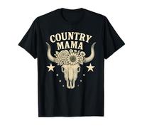Country Mama Western Rustic Skull Sunflower Floral Boho T-Shirt