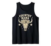 Country Mama Western Rustic Skull Sunflower Floral Boho Tank Top