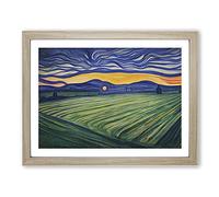 Country Meadow Framed Wall Art Print A2 Oak