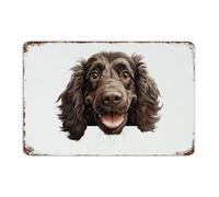 Country Metal Sign Boykin Spaniel Man Cave Decor Metal Plaque for Dorm Outside Business 3D Art Portrait Pet Dogs Art Poster Gift for Office 8x12 Inch