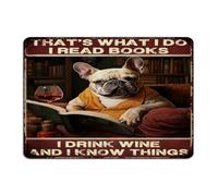 Country Metal Signs That's What I Do I Read Books I Drink Wine Wall Décor Garage Signs for Dining Room Bedroom Outdoor Bibliophile Gifts Teacher Student Art Poster Gift for Entryway 10x14