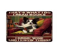Country Metal Tin Sign That's What I Do I Read Books I Drink Wine Room Decor for Men Garage Signs for Pubs Club Backyard Restaurants Bibliophile Gifts Teacher Student Art Poster Gift for Lounge 8x12